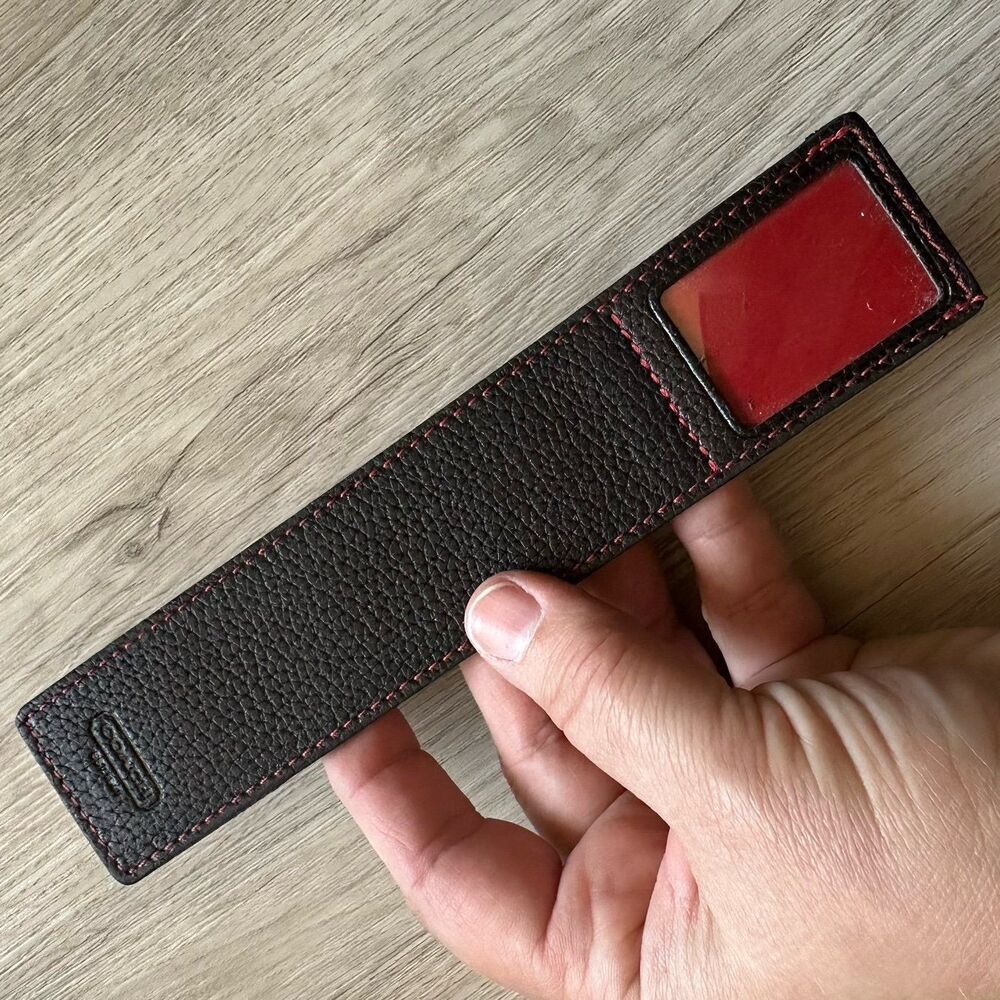 Coach Black & Red Leather 7” Bookmark With Photo Slot Made In Turkey - Picture 8 of 8